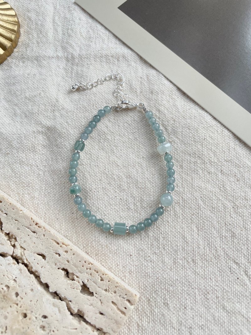 Ice Blue Water Natural Guatemala Grade A Jadeite Bracelet - Bracelets - Jade 