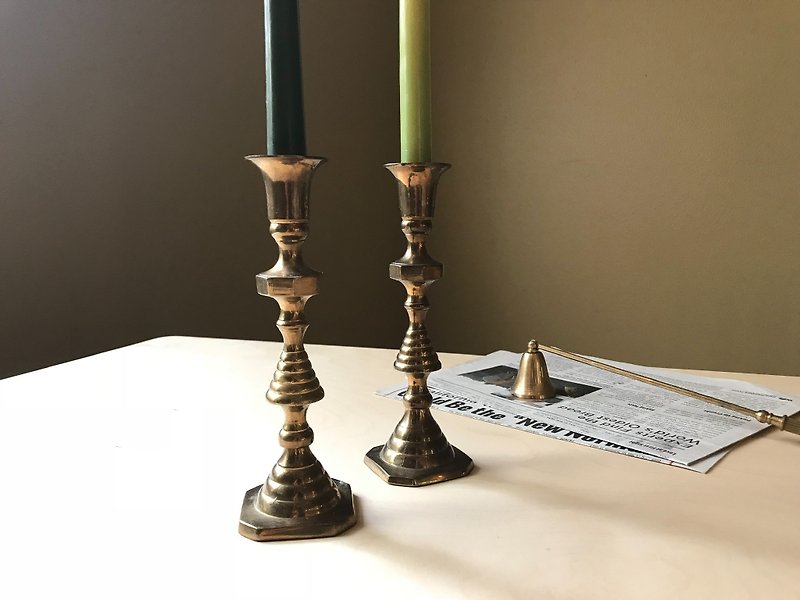 Lilli 黃銅燭台/ 一對 - 香氛蠟燭/燭台 - 銅/黃銅 金色