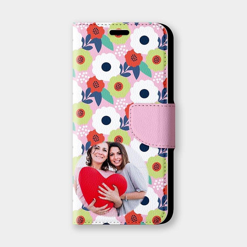 Mother&#39;s Day Gift Photo Customized Pink Flower iPhone Flip Case PS155