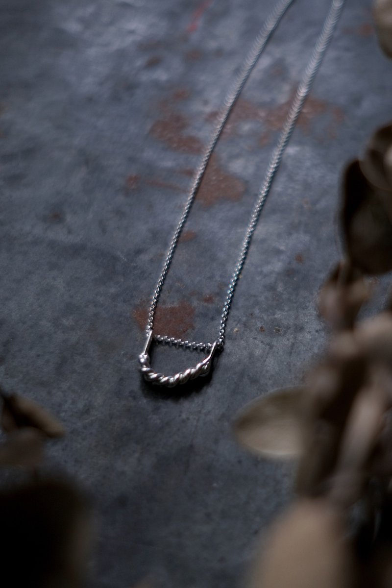 925 Silver Twist Flower Pendant/The Swing - สร้อยคอ - เงินแท้ 