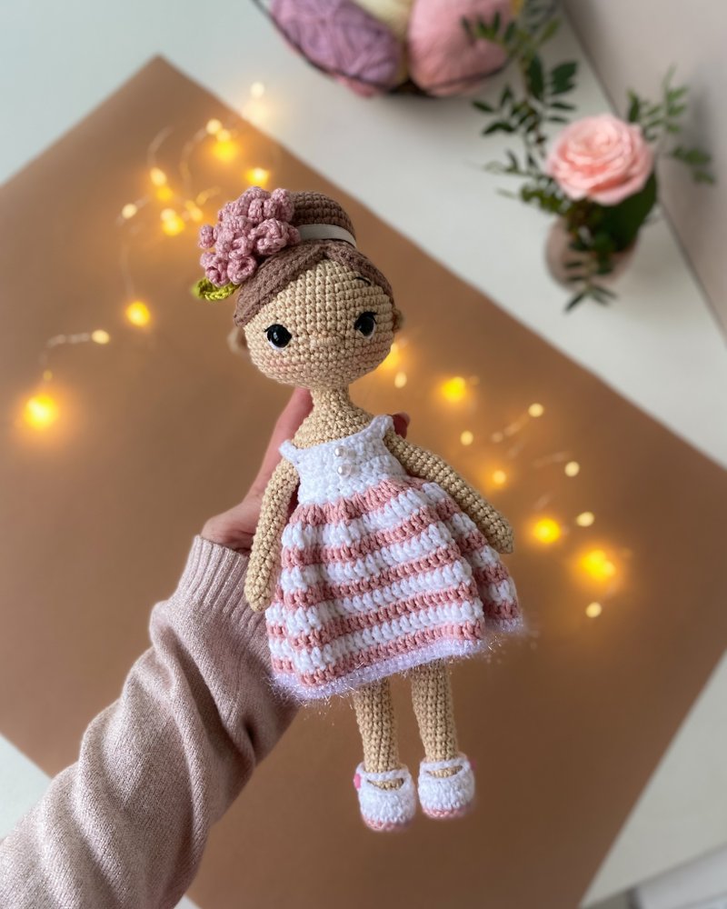 Crochet doll , Amigurumi doll, handmade dolls, Sofi doll - 寶寶/兒童玩具/玩偶 - 棉．麻 多色
