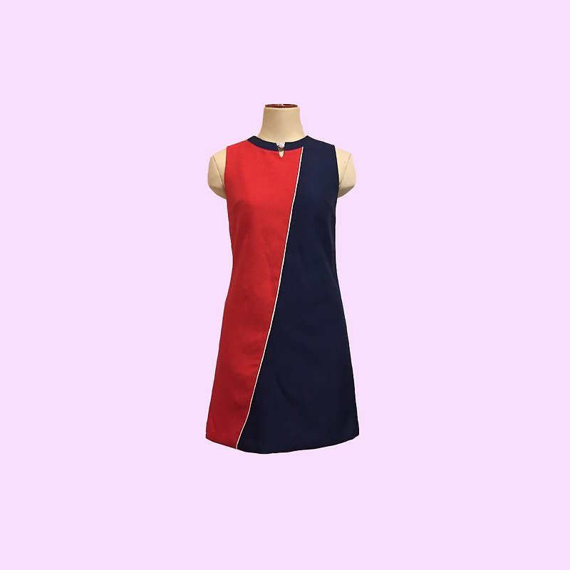 retro one-piece dress vittoria - ชุดเดรส - เส้นใยสังเคราะห์ สีแดง