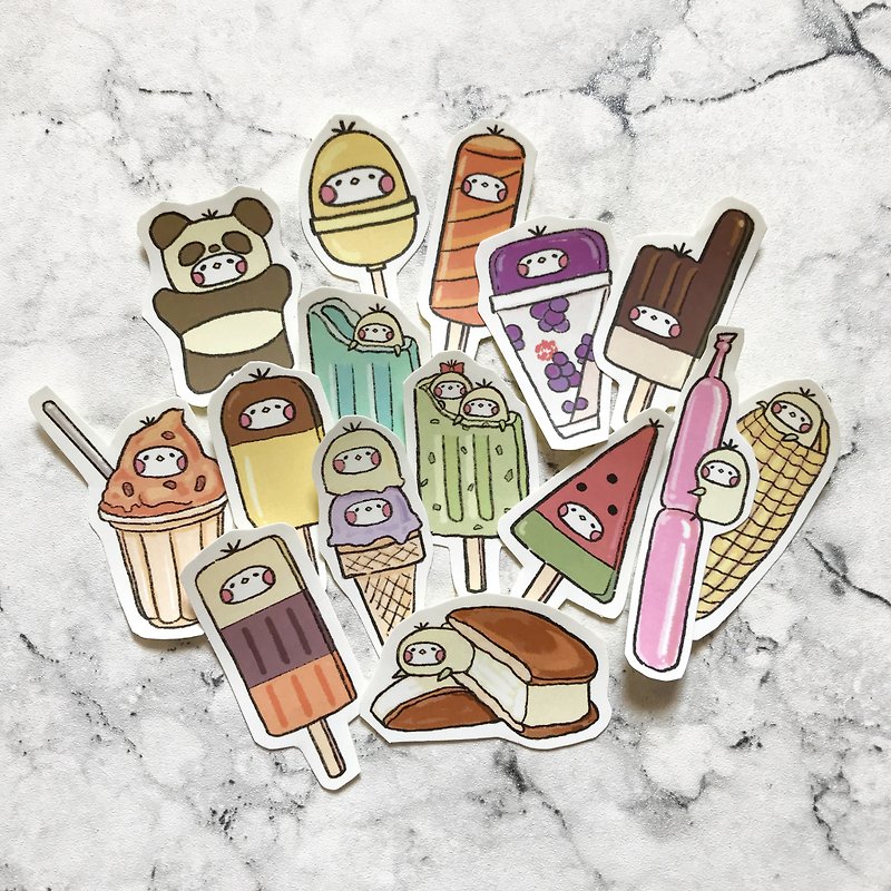 Cloth Seed Biology | Taiwan&#39;s ancient flavor ice product nostalgic popsicle illustration sticker