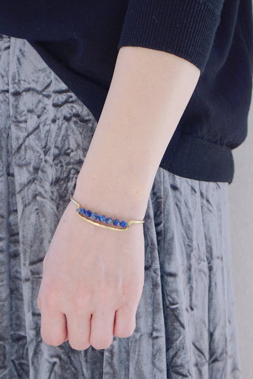 brass x stone lapis lazuli 真鍮バングル 天然石 誕生石