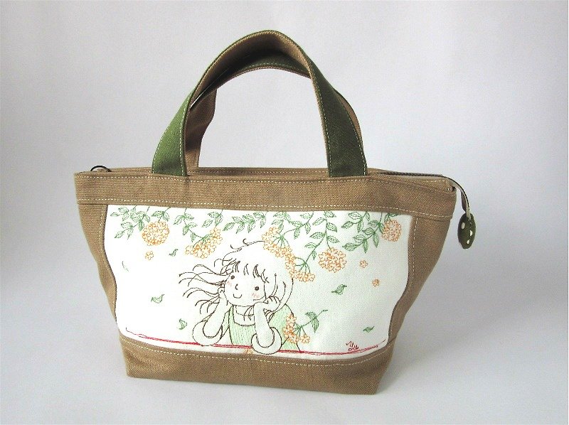 Copy online limited handmade package [Leisure Series] light wide-bottomed walking handbag - Handbags & Totes - Cotton & Hemp Brown