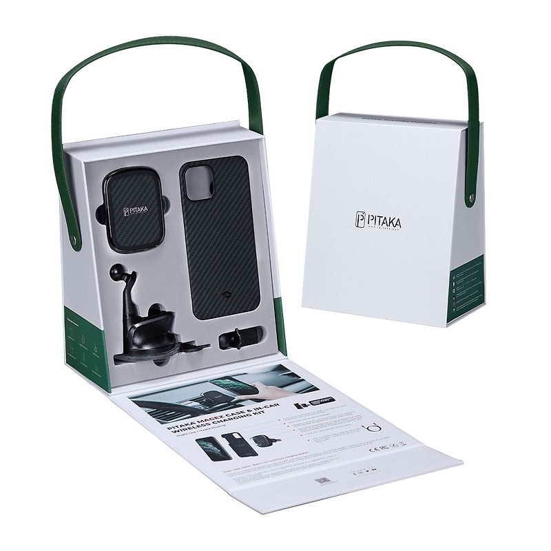 iPhone12 Mini MagEZ Car Aerospace Fiber Magnetic Frame Gift Set - Phone Accessories - Other Man-Made Fibers Black