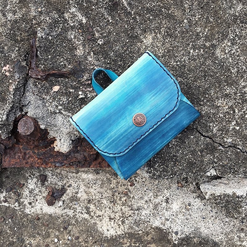 Color it │envelope coin purse_gradient blue series - Coin Purses - Genuine Leather 