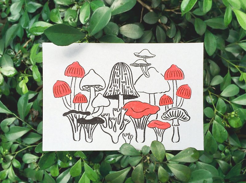 Mushroom postcard - การ์ด/โปสการ์ด - กระดาษ สีแดง