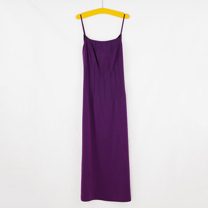 Summer and Autumn / Forget-me-not sling dress - One Piece Dresses - Polyester Purple