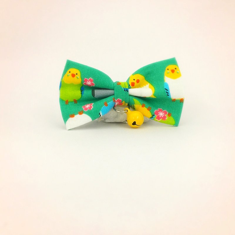 Tweet Birds Bowknot Pet Decoration Collar Cat Small Dog Mini Dog - Collars & Leashes - Cotton & Hemp Green