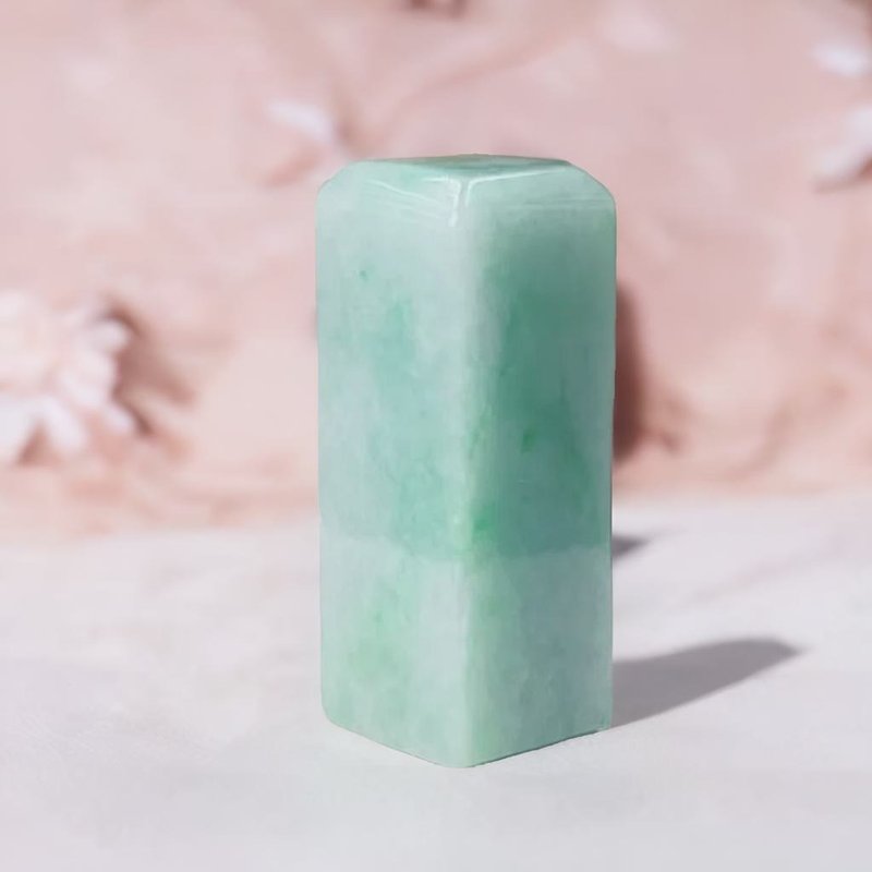 飄陽綠翡翠印章 | 天然緬甸玉A貨翡翠 | 送禮 - 印章/印台 - 玉石 綠色