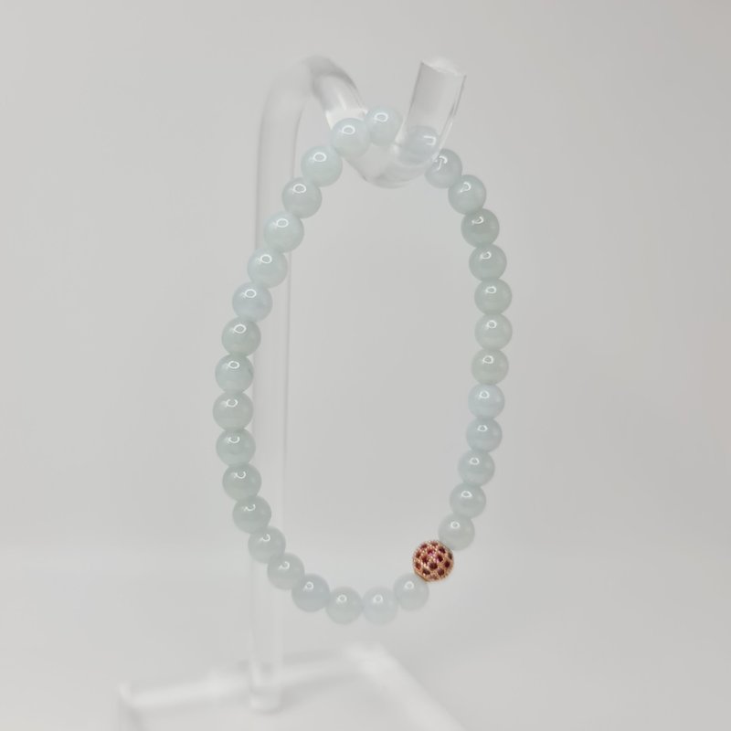 Fine Material Sky Baby Blue Bracelet | Natural Burmese Jade A Grade Jadeite - สร้อยข้อมือ - หยก 