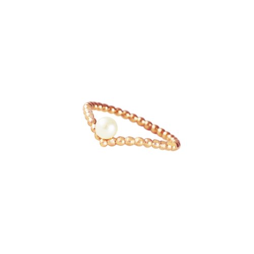 Olivia Yao Jewellery 【品牌設計款最佳禮物】祈願骨 天然珍珠 14k玫瑰合金 線戒/戒指