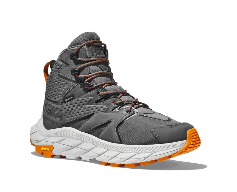 【HOKA】男 Anacapa Mid GTX 登山鞋 城堡岩灰/迷霧灰 - 男運動鞋/球鞋 - 聚酯纖維 綠色