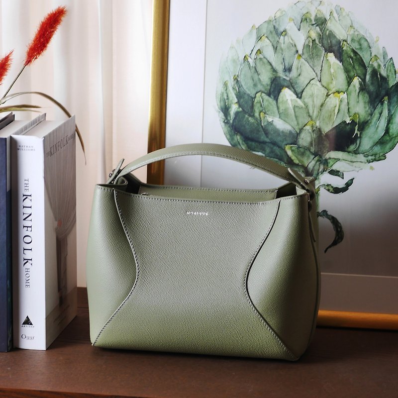 MONIQUE - Alexis Medium Handbag in Sage Green - Handbags & Totes - Genuine Leather Green