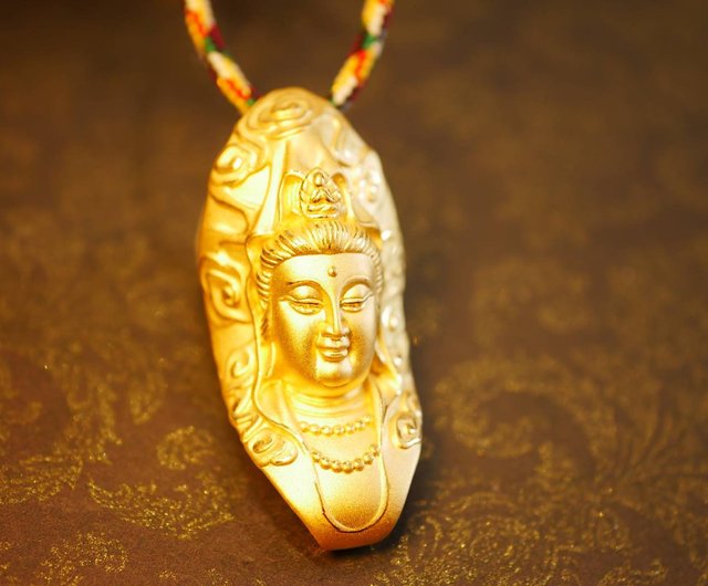 guanyin gold pendant