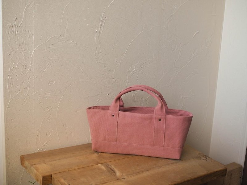 Together with a lid Tote Yokonaka (Old Rose) - Handbags & Totes - Cotton & Hemp Pink