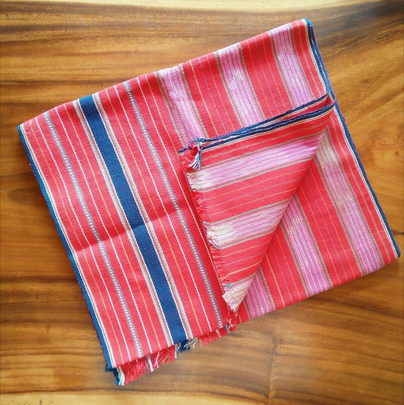 カレン民族の手織り生地 / 1点もの / one-of-a-kind / コットン - 編織/刺繡/羊毛氈/縫紉 - 棉．麻 紅色