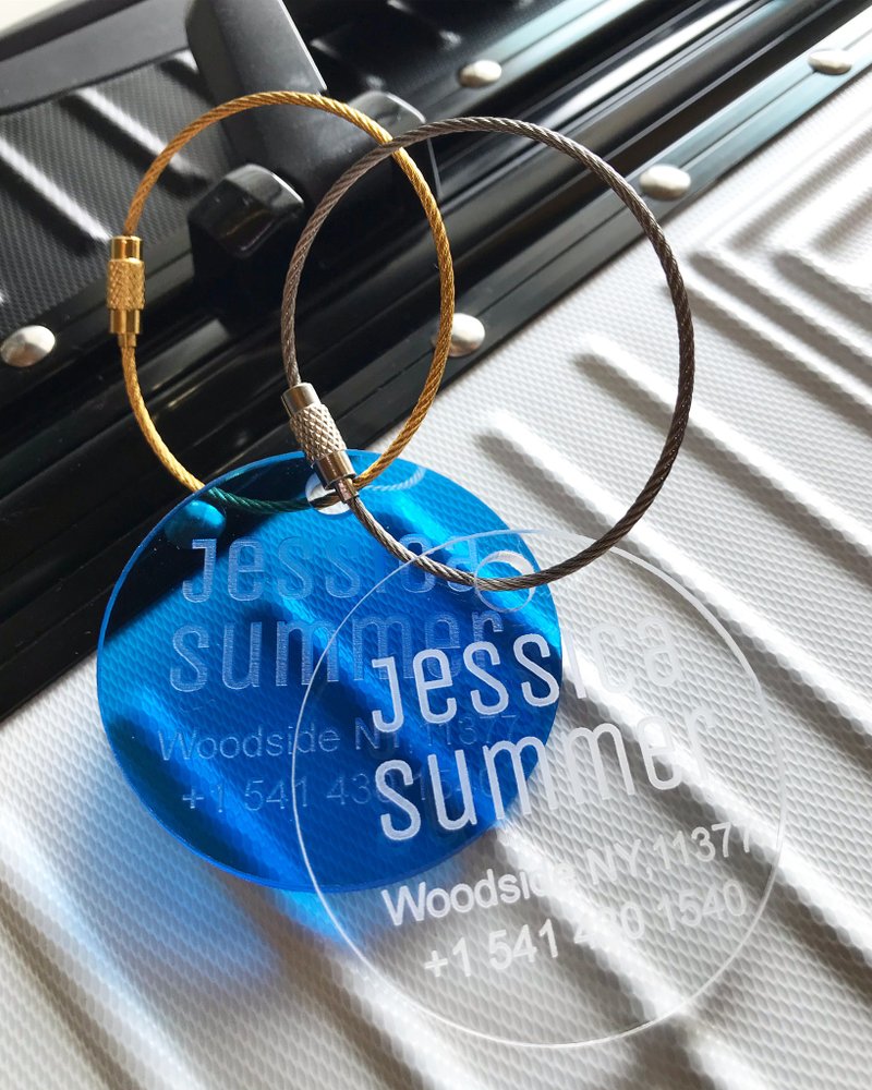 Circle Acrylic Luggage Tag  |  Luggage Tags | Luggage Tag Personalized (1Piece) - กระเป๋าเดินทาง/ผ้าคลุม - อะคริลิค 