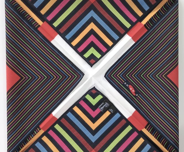 マルチカラーバンダナ、21 x 20.5インチ、コットン、ホリデーギフト