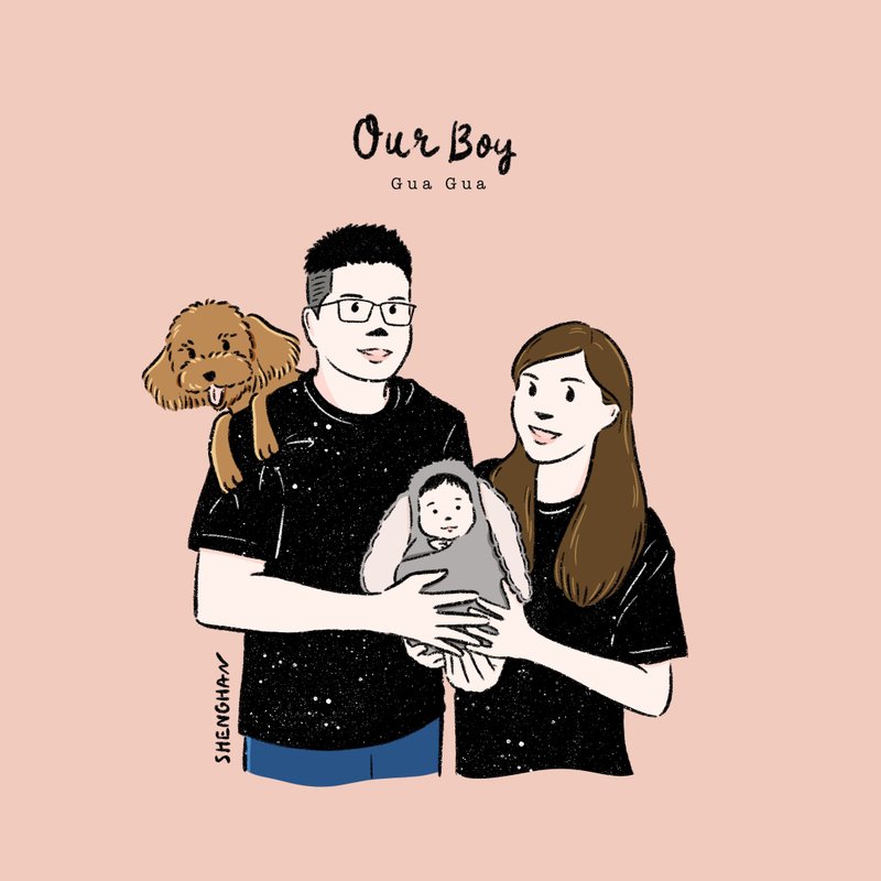【似顏繪風格B-1】Q版可愛風 | 日常造型(非婚紗) | 客製化送禮 - 電子似顏繪/繪畫/插畫 - 其他材質 