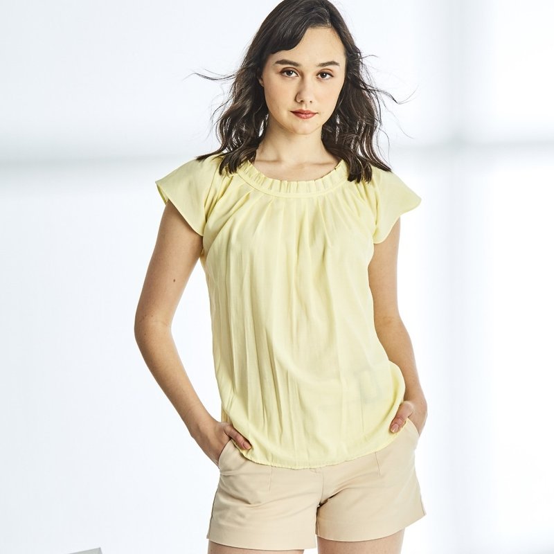 Pleated tops - Women's Vests - Cotton & Hemp Yellow