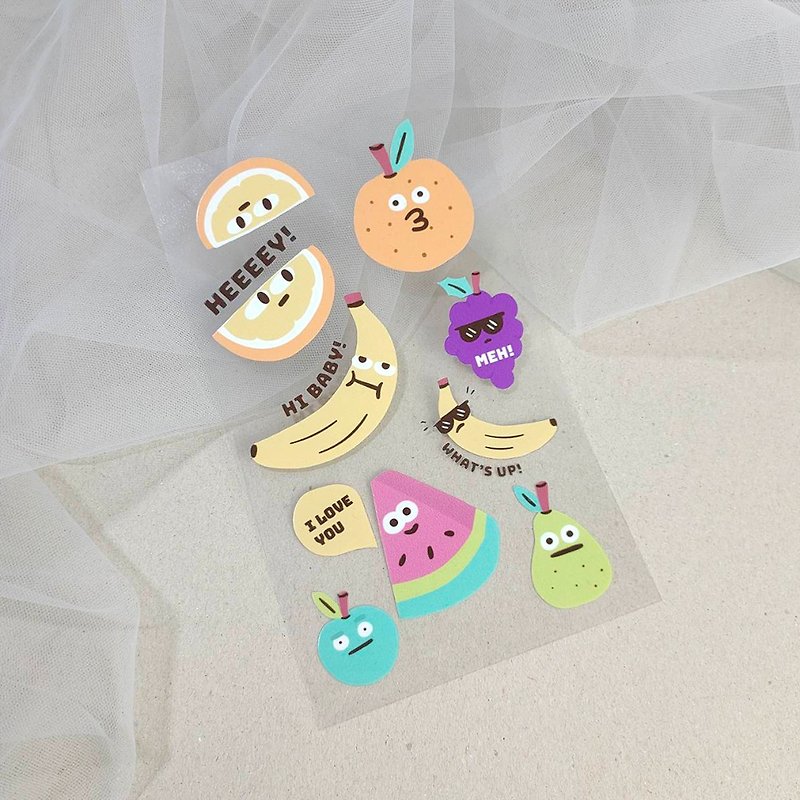 Fruit family hot stamping stickers for cloth | DIY cloth printing - Stickers - Waterproof Material Multicolor