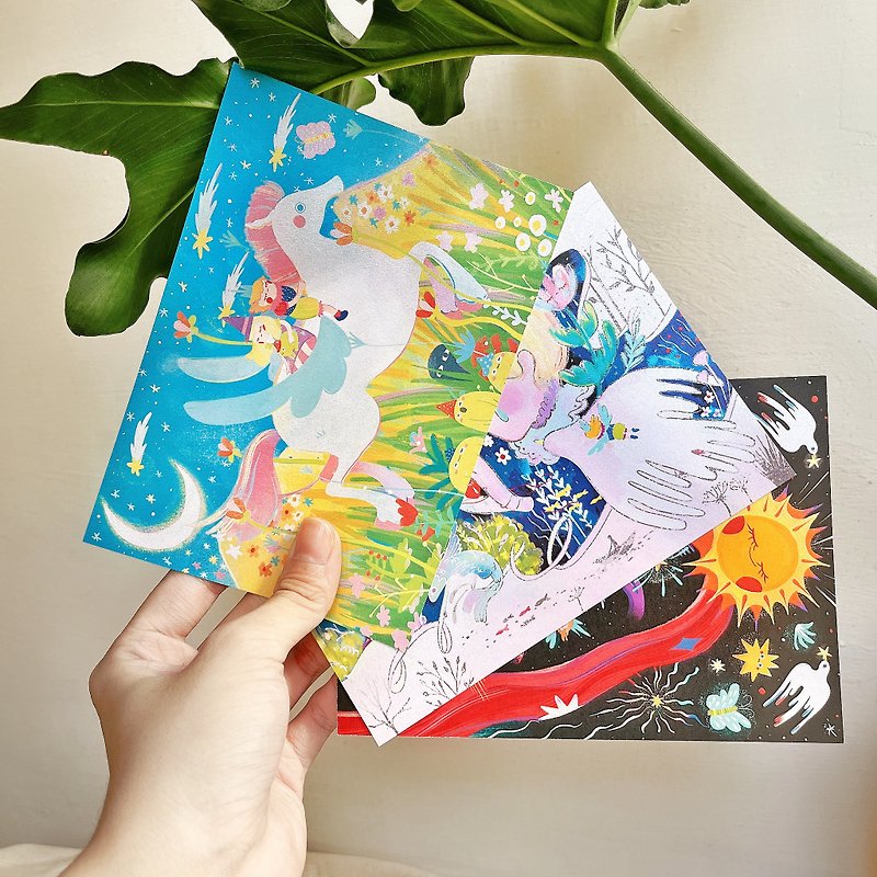 【humor star】Spiritual Journey Postcard Set of 3 - การ์ด/โปสการ์ด - กระดาษ หลากหลายสี