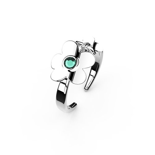 Mille-Feuille Fashion 【Pinkoi x SOU・SOU】祖母綠水晶戒指 | 五月誕生石