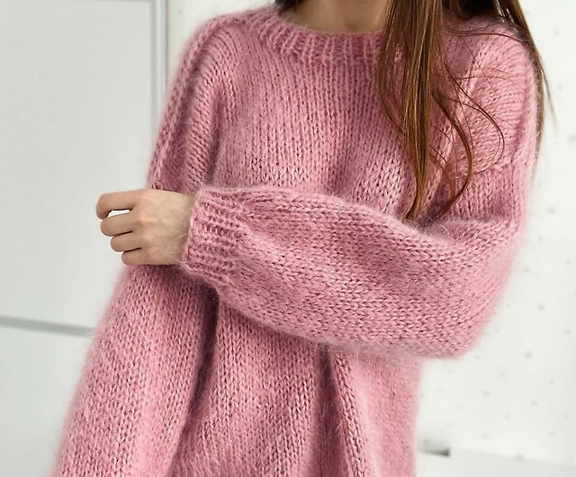 Mohair minimalist jumper, oversize sweater, Chunky knit sweater