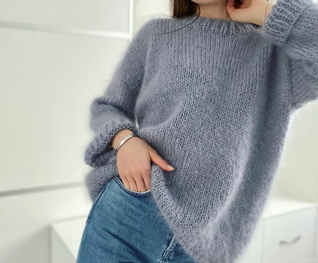 Mohair minimalist jumper, oversize sweater, Chunky knit sweater 