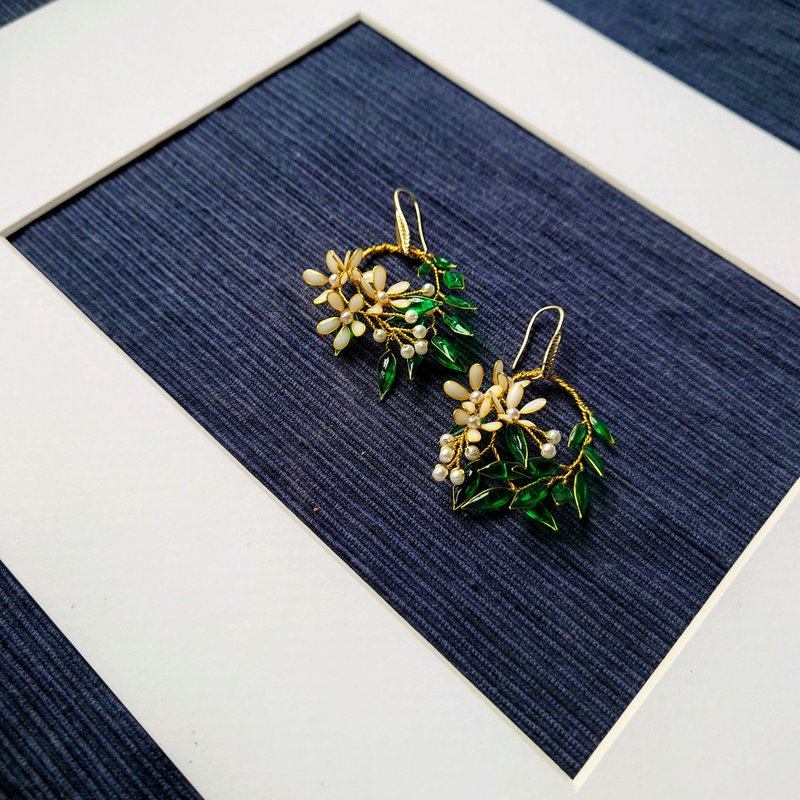 floral earrings - ต่างหู - เรซิน 