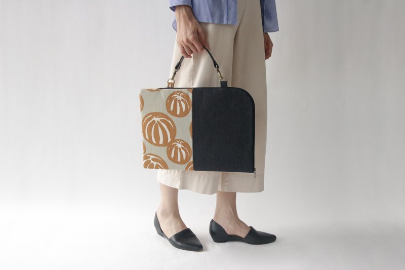 14-inch laptop bag-brown summer - Laptop Bags - Cotton & Hemp Blue