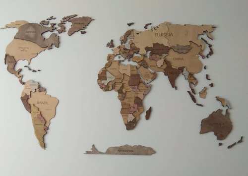 手作り世界地図 Amazon.co.jp: AWESOMETIK マルチカラー 3D 木製世界地図 - 世界