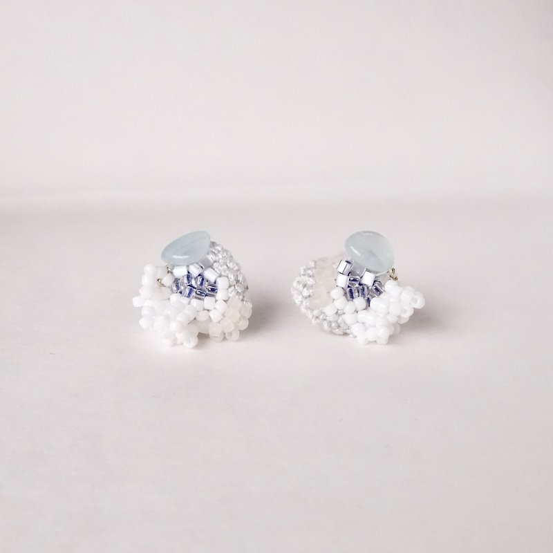condensation 86 - Earrings & Clip-ons - Glass White
