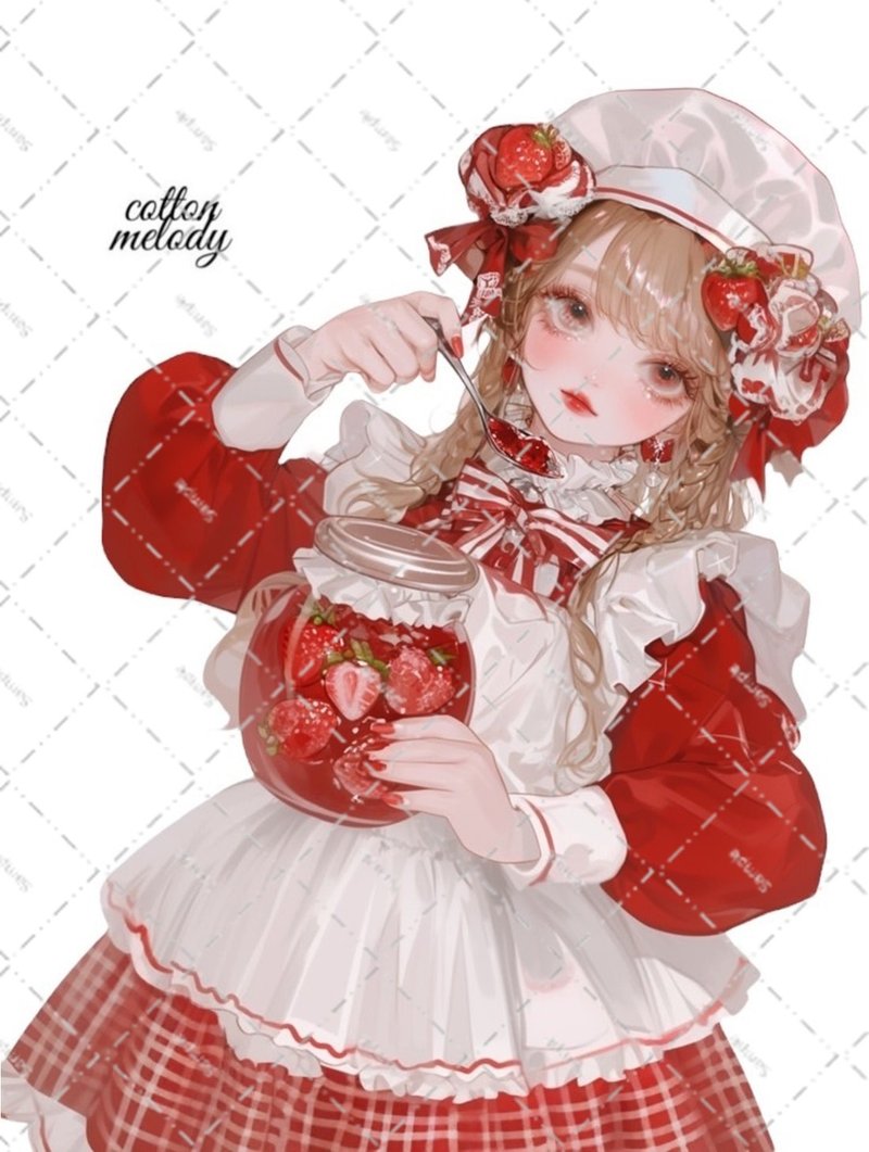 【限定】original sticker no.SB26 // nene様コラボ Patisserie Melody人物ステッカー cottonmelody - 貼紙 - 紙 