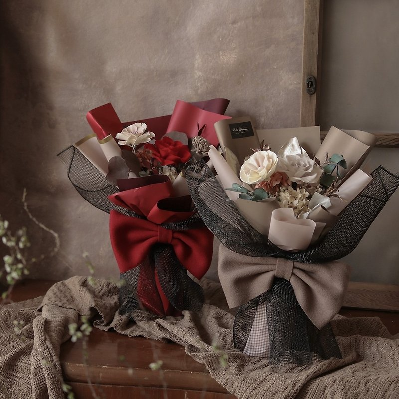 [Meet Eternity] Maillard series eternal rose Valentine's Day bouquets in 5 styles - Dried Flowers & Bouquets - Plants & Flowers 
