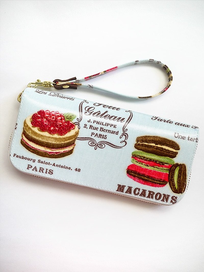 【Mother's Day】. Dessert time. Waterproof long clip/wallet/wallet/coin purse - กระเป๋าสตางค์ - วัสดุกันนำ้ สีน้ำเงิน