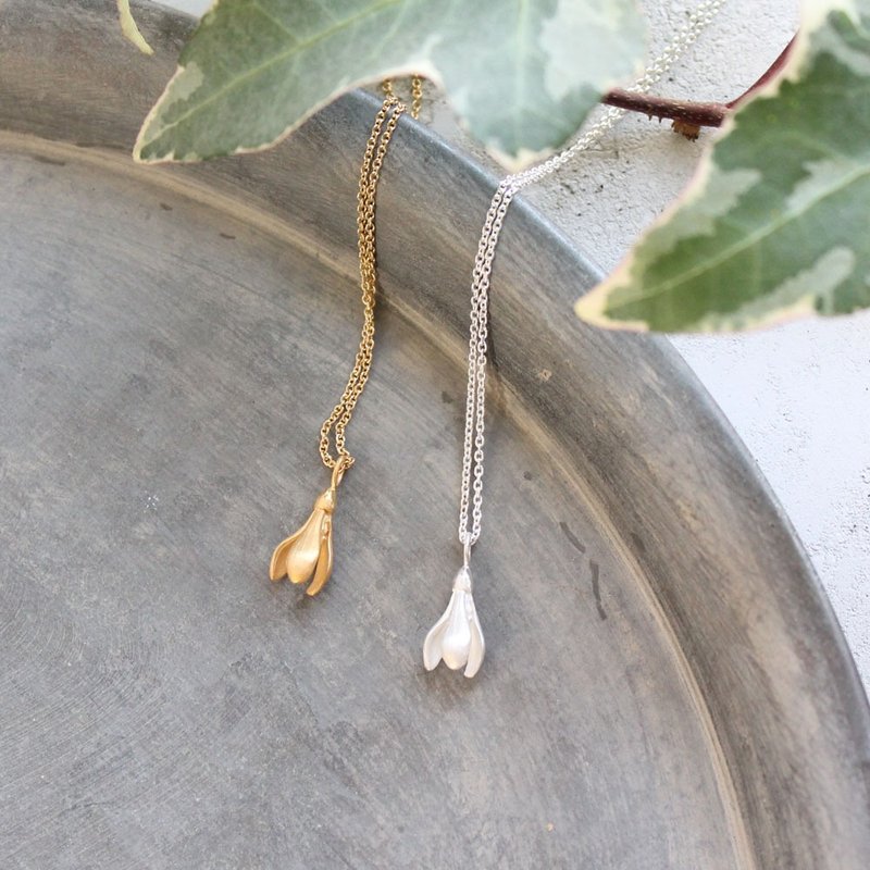 Snowdrop necklace - Necklaces - Sterling Silver Gold