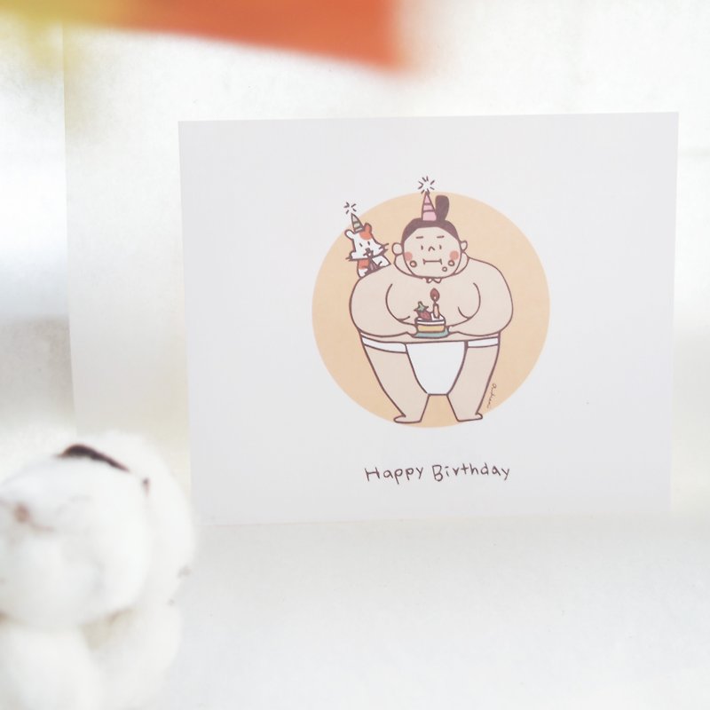 Sumo Series-Birthday Card - การ์ด/โปสการ์ด - กระดาษ สีส้ม