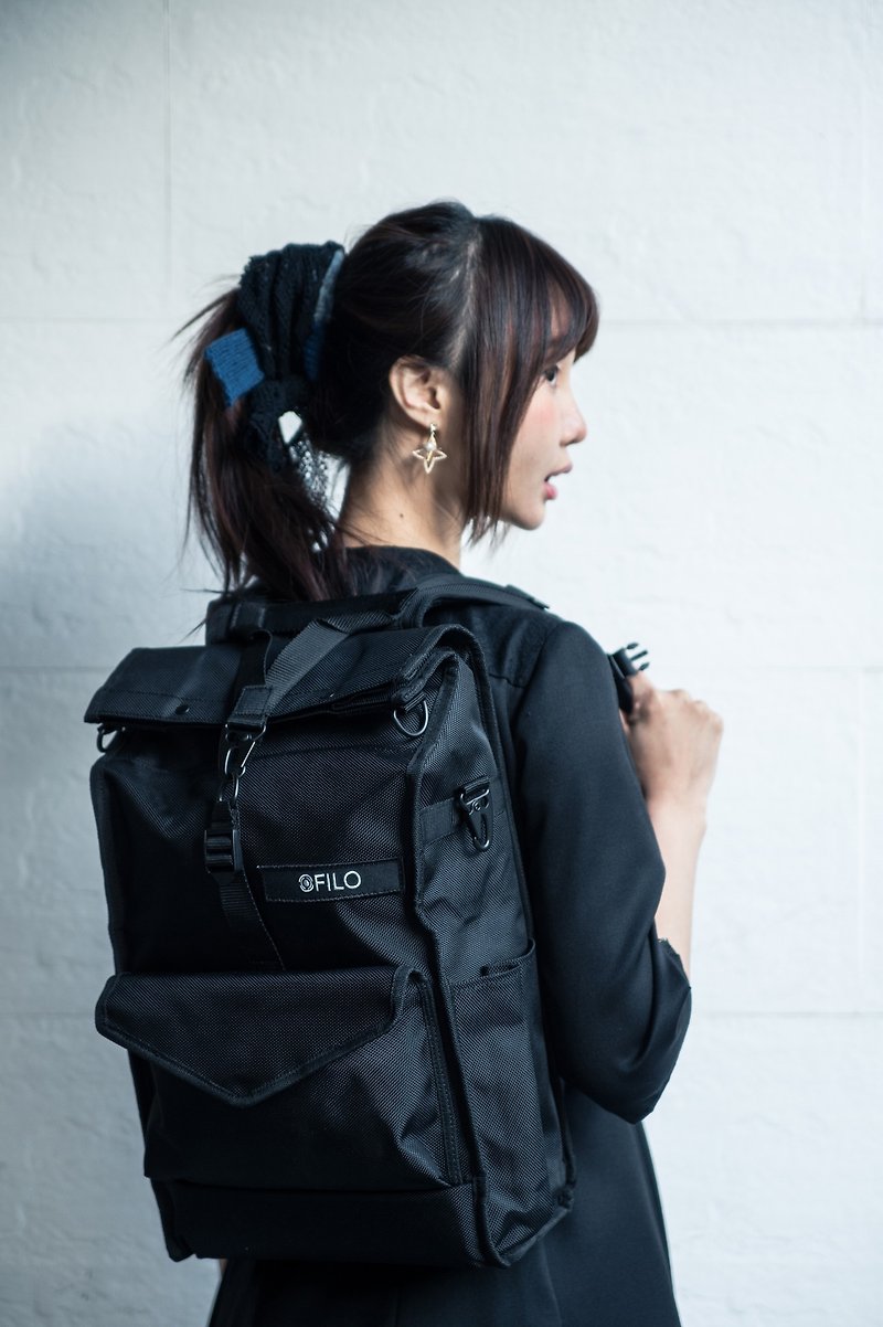 FILO NYLON DAY PACK - Backpacks - Polyester Black