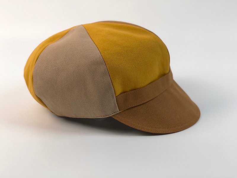 VA.outdoor series/six-piece peaked cap/mustard color matching - หมวกเด็ก - ผ้าฝ้าย/ผ้าลินิน 