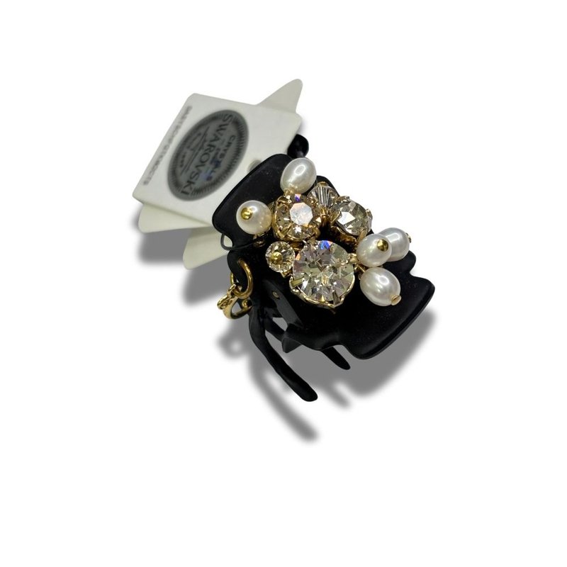 COMPLEX BIZ 甜心夾 施華洛世奇 黑色底 珍珠 - 髮夾/髮圈 - 樹脂 多色