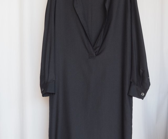 エルメス・ヴィンテージ　黒シャツワンピース HERMES エルメス マルジェラ期 by Martin Margiela ヴァルーズ