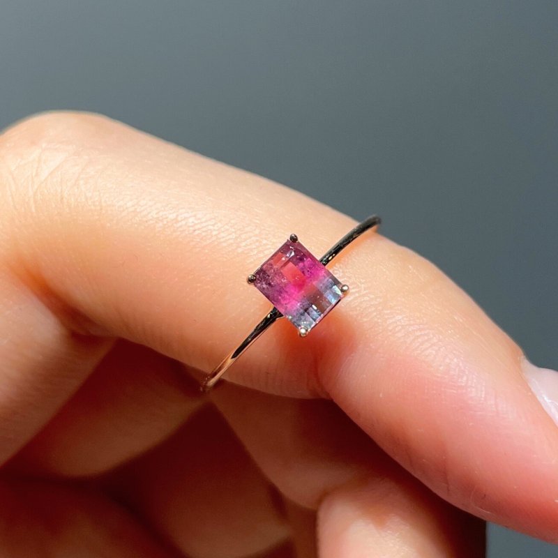 The Petite -  天然西瓜雙色碧璽(0.58ct) 18k玫瑰金戒指 - 戒指 - 貴金屬 