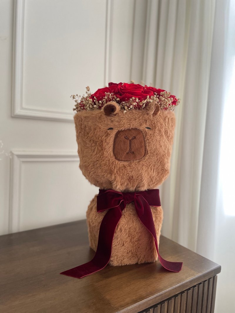 Capybara Kabibara Rose (Eternal Flower) - ช่อดอกไม้แห้ง - ไฟเบอร์อื่นๆ 