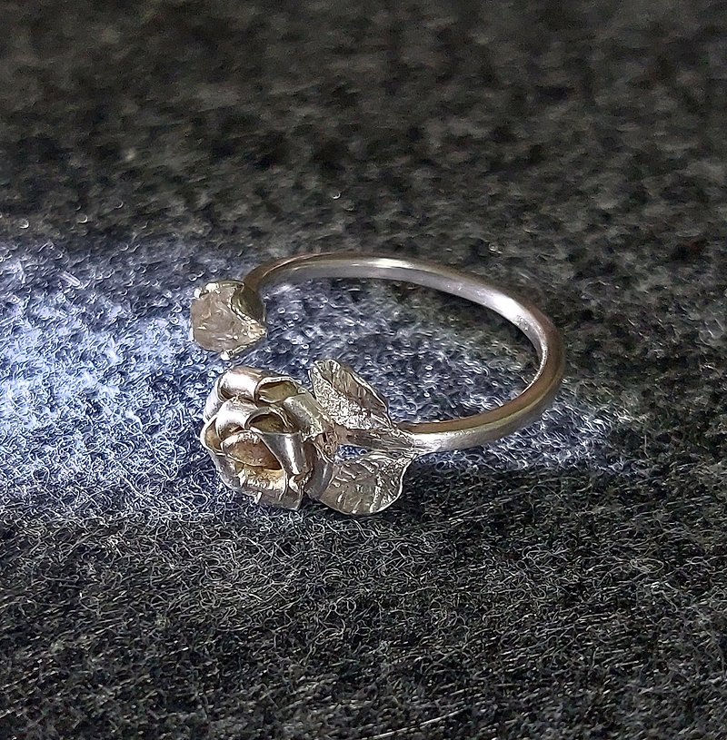Pakistan Diamond Crystal original hand-rolled rose ring - General Rings - Silver Silver
