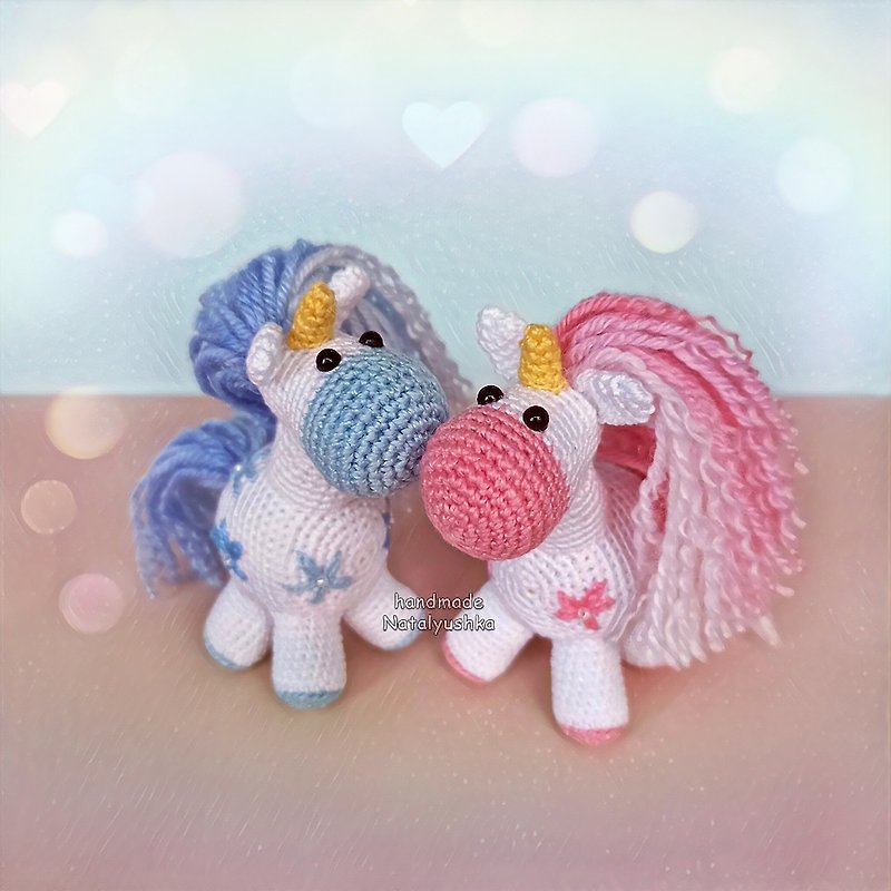 Magical Unicorn, Soft toy white unicorn, Little crochet unicorn. - ของเล่นเด็ก - ผ้าฝ้าย/ผ้าลินิน ขาว