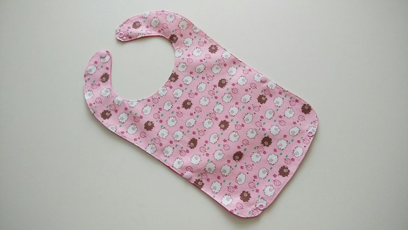 粉粉羊週歲生日禮物 用餐防水圍兜 圍兜 - 圍兜/口水巾 - 其他材質 粉紅色