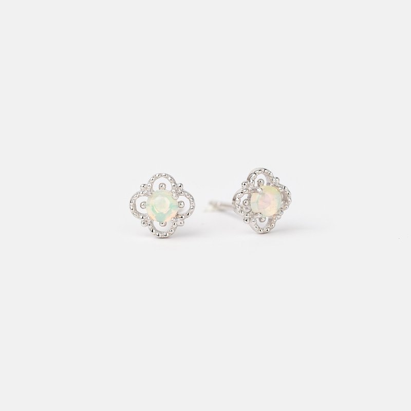 Retro brilliance. Opal sterling silver earrings skin-friendly hypoallergenic natural opal - Earrings & Clip-ons - Sterling Silver 